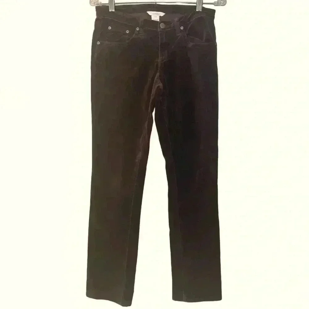 Sundance Velveteen Stretch Straight Leg Pants Burgundy 2P
